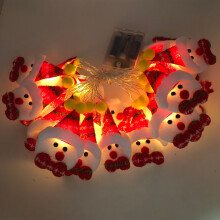 (Red) Red Hat Led Snowman String Christmas Decoration Lights Christmas Tree Lights Ornaments