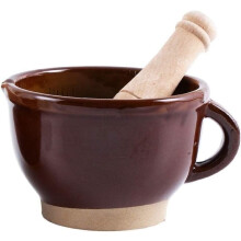 Mortar and Pestle Set Stone Spice Grinder Ceramic Pottery Style Kitchen Grinding Tool