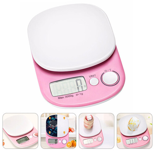 1Pc High Precision Digital Weighing Machine Pink ABS Mini Food Scale 2