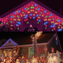 (Multi-color) Stunning LED Icicle Lights Curtain For Christmas Holiday Decorations String Lights For A Magical Ambiance
