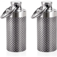 Keychain Pill Holder, Portable Pill Box Container, Mini Pill Box for Outdoor Travel Purses or Pockets (2 Pieces)