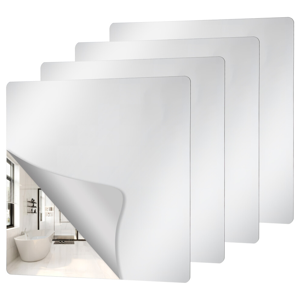 Zdjęcia - Lustro ścienne Totority 4 szt. kafelki lustrzane 16 x 16 , akrylowe, samoprzylepne