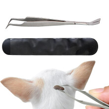2-in-1 Tick Remover Pro Tick Removal Tweezers Stainless Steel Tick Remover Set With Storage Box For Humans Dogs Cats A2/B4