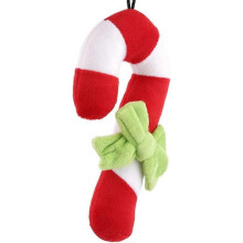 Cute Pet Dog Vocal Toy Christmas Candy Cane Washable Soft Chewing Molar Decoration Pet Supplies