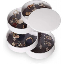 Jewelry Storage Box, Ladies Small Jewelry Storage Box Earring Holder, Rotating Travel Jewelry Tray Box