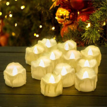 12 pc, LED flameless offering tea light candle for Christmas Halloween family gathering