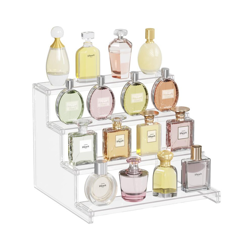 Black (Clear-30.5Cm, 1 Pack) Lifewit 4 Tier Clear/ Display Risers Stand For Perfume, Cupcake, Dessert, Figure, Makeup, Desktop, Dresser And Vanity Disp