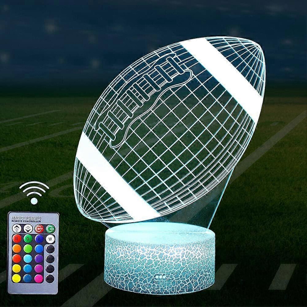 Kikidex (As Show, One Size) Led Football Night ,3D Illusion 16 Colors Changeable Decor S Light