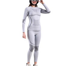 (Gray, XL) Women's Thermal Base Layer Set | Merino Wool Blend Warm Anti-Odour & Quick-Dry for Sports, Running, Ski & Hiking