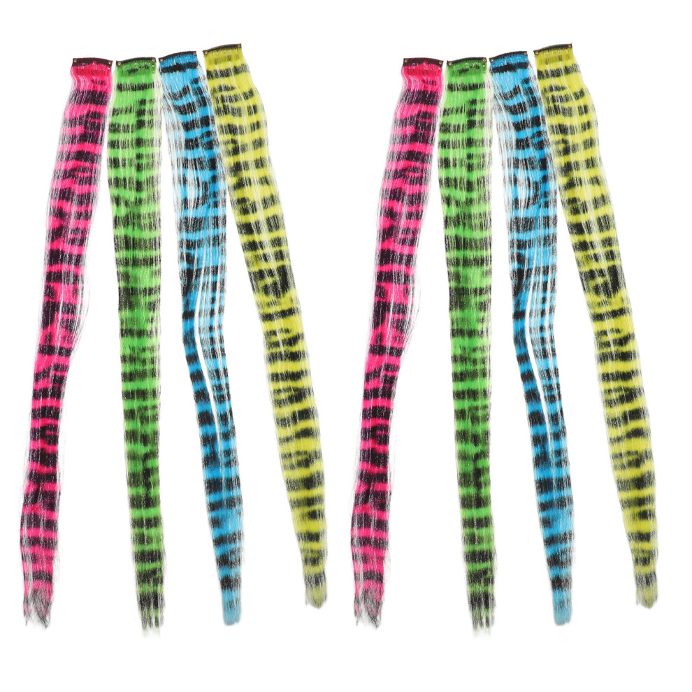 8 Szt. Peruk Z Nadrukiem PaskóW, GłAdkie Syntetyczne-image