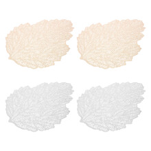 4Stk Hitzebeständiges PVC Platzset Blattform Rutschfest Für Tisch