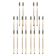 (Golden*10 sets, one-size) MAANGE Double-ended Eyebrow Brush, 2 Counts/set Professional Angled Brow Brush, Eyelash Spoolie Brush, Beauty Makeup Brushes, Summer Makeup
