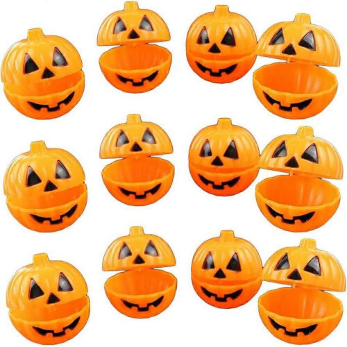 12 Pack Halloween Pumpkin Candy Box Mini Snack Container Gift Box Halloween Mini Gift Holder