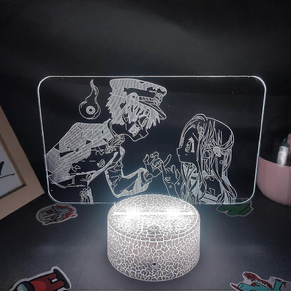Kikidex (As Show, One Size) 3D Night Light Toilet Bound Hanako Kun Anime Figure Yahiro Nene Led Rgb Gift For Friend Lava Lamp Bedroom Table Manga Decoration (