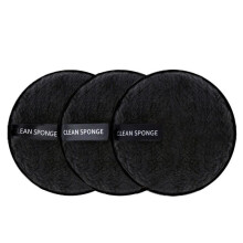(Black, 3counts) Makeup Remover Puff, Soft Makeup Remover Pads, Professional Makeup RemoverSkin Care Fuzzy Puff for Face, Eye, Lip, Facial Skin Care Tool