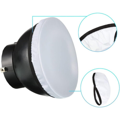 Diffuser Sock 18cm/7-Inch Soft Fabric Diffuser Cloth for Ring Light Lamps White 2