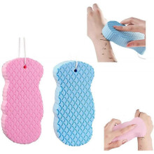 Exfoliating Bath Sponge, 2 Dead Skin Sponges, Ultra Soft Bath Sponge, Reusable (Pink + Blue)
