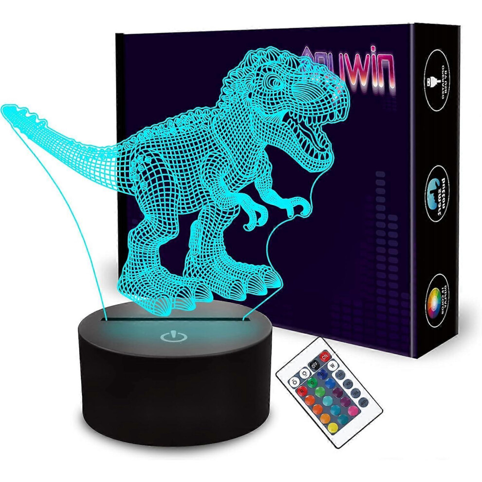 Kikidex (As Show, One Size) Dinosaur Night ,Dinosaur Gifts, Anywin Dino 3D Night For Kids With Remote Control Light
