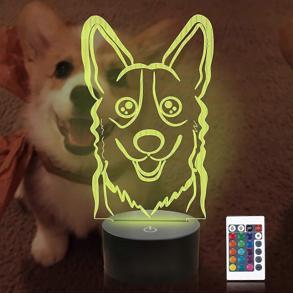 Kikidex (As Show, One Size) Dog 3D Bedside Lamp, Attivolife Puppy Illusion Optical Night Light