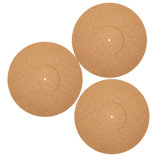 3pcs cork record player mat anti-static anti-vibration for vinyl