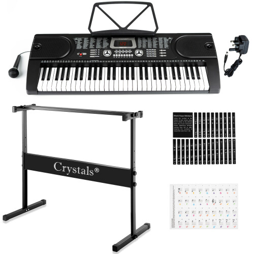 61 Keys Electronic Keyboard Digital Piano Set with Microphone & Stand