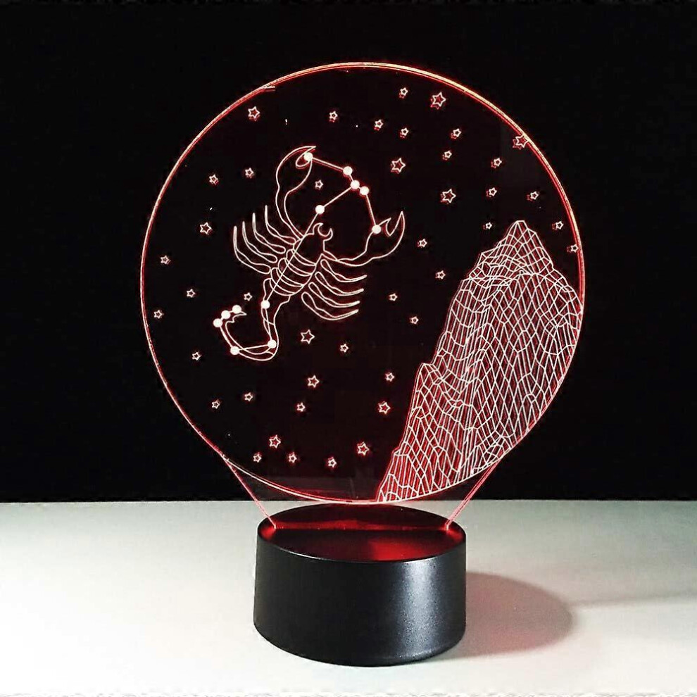 Kikidex (As Show, One Size) Night Scorpio 3D Led Table Lamp Bedroom Constellation Usb Led Vision Night Romantic Gift Decor Ing Baby Sleep Lig Light