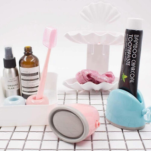Daily Treasures Toothpaste Squeezer Dispenser Set, 2Pack Rolling Tube Toothpaste Holder Stand 2