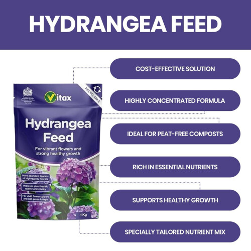 Vitax Hydrangea Feed 1Kg Granular Fertiliser Pack of 2 1