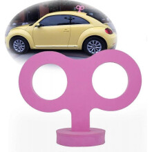 3D Car Wind Up Key, Cute Clockwork Wind Up Key for Back of Car Roof Decoration (Pink)