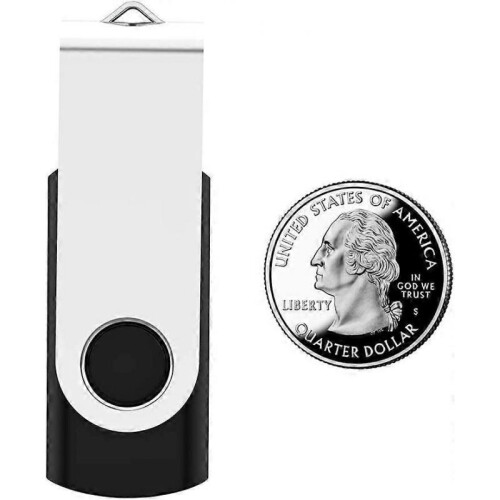 2 Pack 16GB USB Flash Drive USB 2.0 Thumb Drives  Fold Storage Memory Stick Swivel Design - Black 1