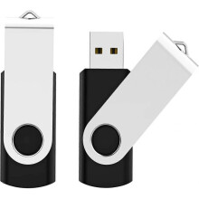 2 Pack 16GB USB Flash Drive USB 2.0 Thumb Drives  Fold Storage Memory Stick Swivel Design - Black