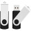2 Pack 16GB USB Flash Drive USB 2.0 Thumb Drives  Fold Storage Memory Stick Swivel Design - Black 1