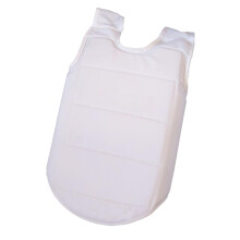 Chest Guard Kickboxing Muay Thai Boxing Upper Body Protector, Martial Art Ribs Pad, Taekwondo Vest, White, Size S, Kids