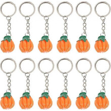 12 Piece Pumpkin Keychains Mock Pumpkin Keyrings Halloween Keychains Halloween Party Favors
