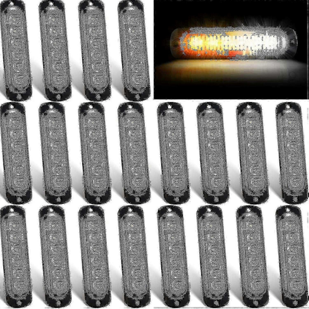 20 Pack LED Strobe Lights, Flashing, Emergency Warning, Surface Mount, 6 LEDs