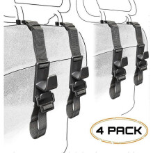 4-Pack Headrest Hooks for Car Universal Interior Auto Vehicle Back Front Seat Hanger Holder Organizer for Handbags