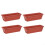 Rectangular Plastic Window Boxes 4-Pack With Drainage And Tray For Flowers Or Vegetables Red Brick Windowsill Balcony 1