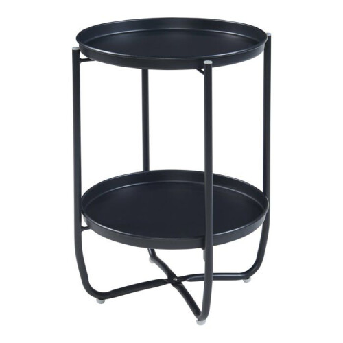 Table basse - HELLOSHOP26 - Console d'appoint - Acier - 58 x 40 cm - Noir