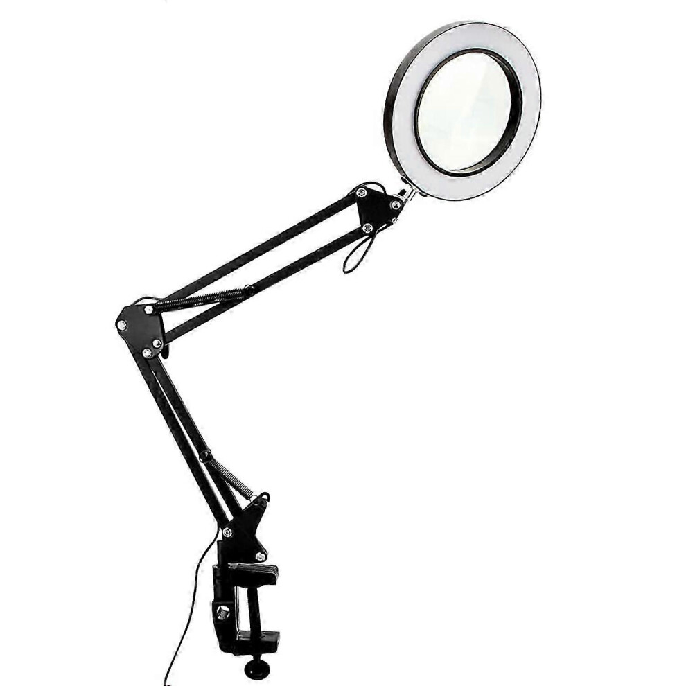 10X Magnifying Glass with Light and Clamp, 3 Color Modes, 10 Adjustable Brightness Levels, Magnifying Glass Desk Lamp for Crafts and Reading-image-OPC-PKKX59V-NEW