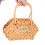 hand held woven flower basket with wicker handle decorative 3