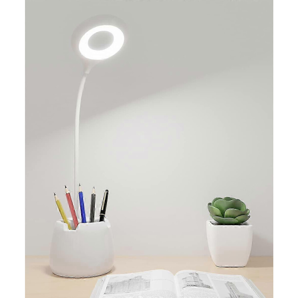 Dimmable Led Desk Lamp, 3 Brightness Levels, Flexible Gooseneck, Touch Control, Warm Light