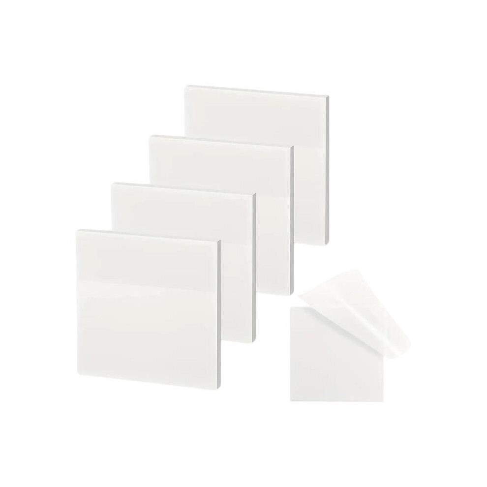 (White, S) Transparent Sticky Note Pad, 50sheets Clear Square Sticky Labels Memo Pads, Stationery Kit Sticky Note Pads, Office Stationery & Supplies,-image-OPC-PKKX8WX-NEW