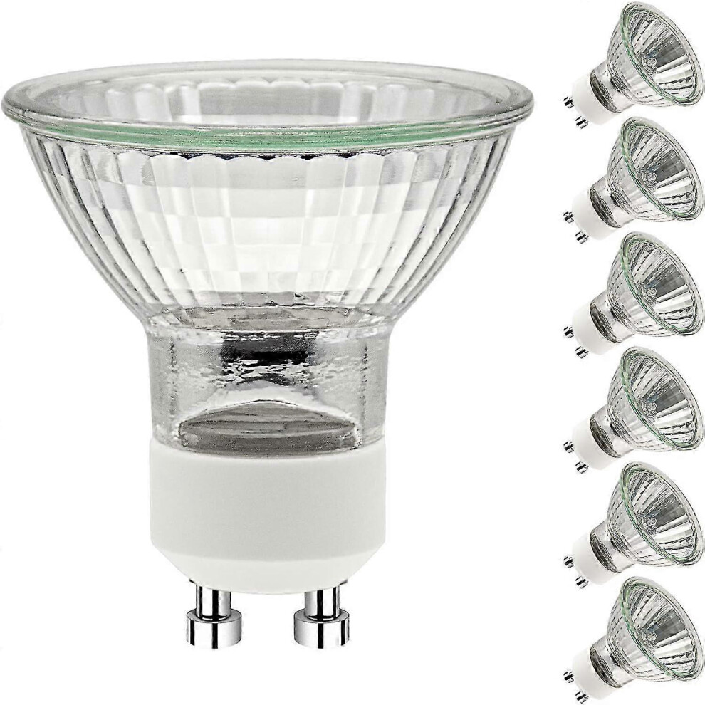 GU10 50W Halogen Bulbs, AC 230V 50W Spotlight, GU10, 2-Pin, 35 Beam Angle, Dimmable, Warm White 2700K, Pack of 6-image-OPC-PKKX9JY-NEW