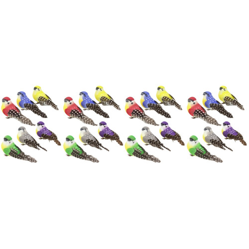 24 pcs artificial birds garden decorations branches props 1