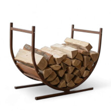Pre-Rusted Metal Firewood Log Rack