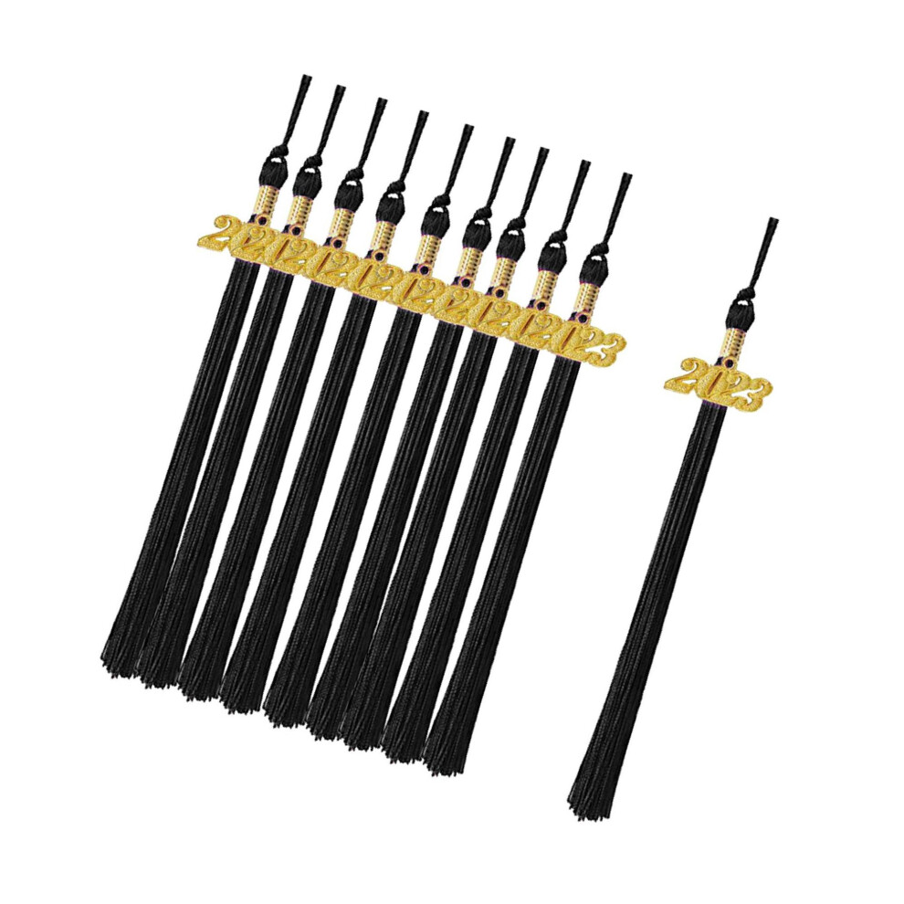 (Black, 40cm) Pack of 10 Graduation Cap Tassels Stylish Gold 15 inch Party-image-OPC-PKKXQ8X-NEW
