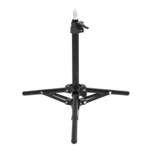 Adjustable Video Light Stand 2-Section, 50cm Extension, 1.5kg Payload, Universal 1/4-Inch Mount, Camera/Phone Holder, Black