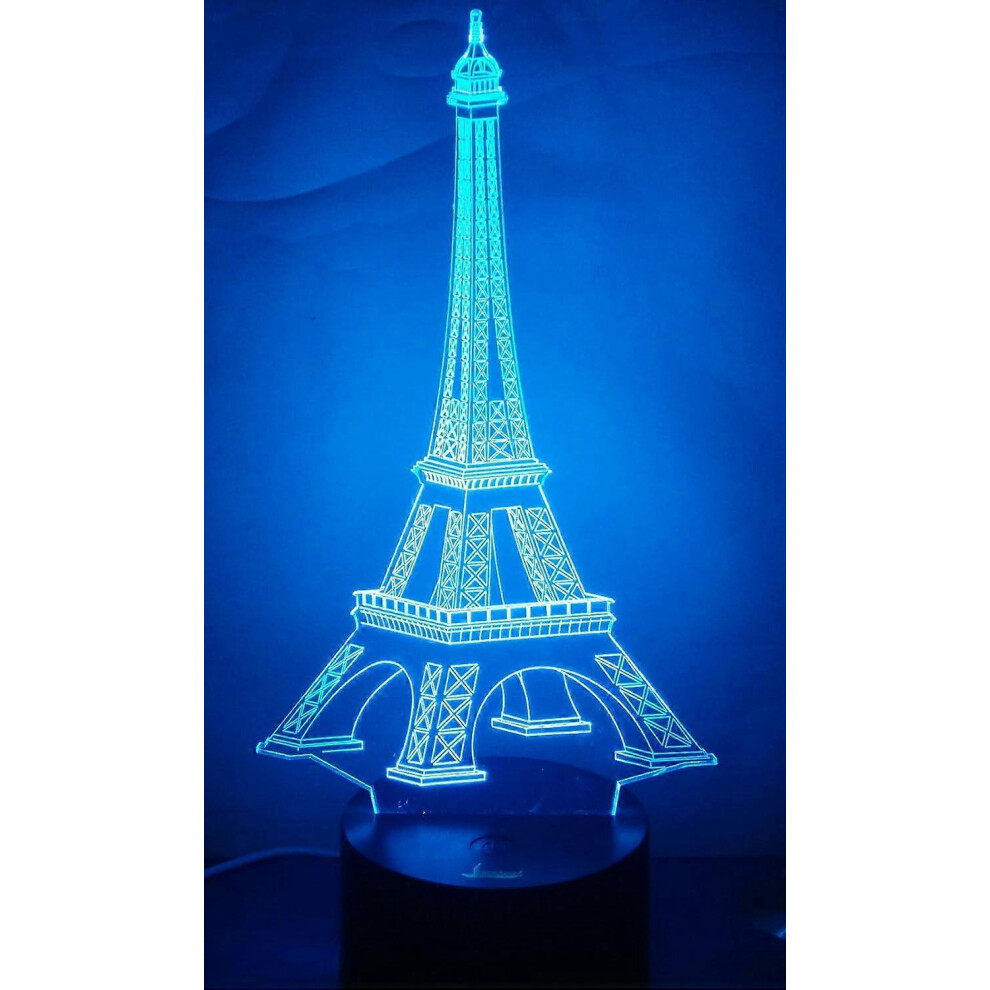 Kikidex (As Show, One Size) Eifel 3D Night Led Illusion Lamp Bedside Desk Table Lamp Light