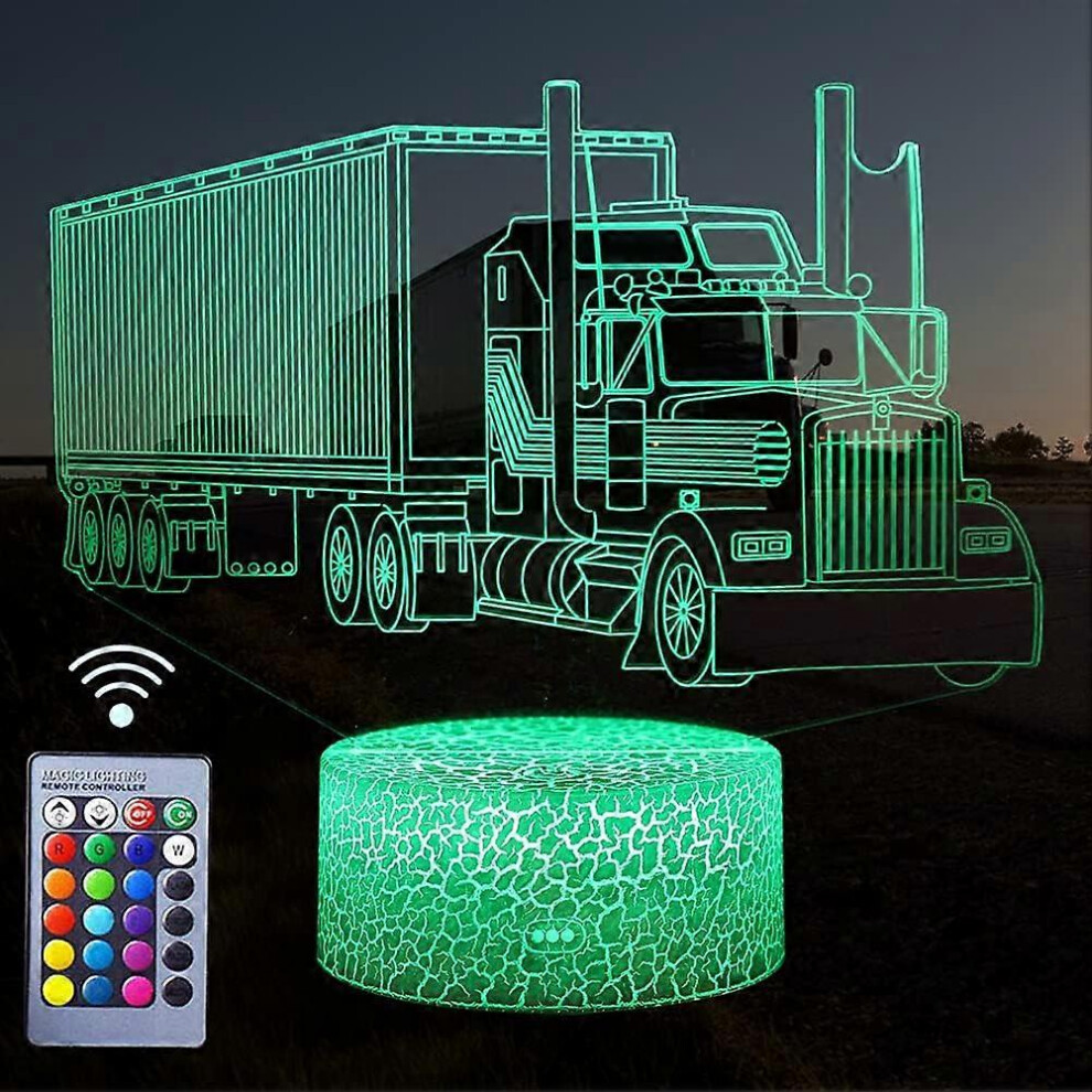 Kikidex (As Show, One Size) Monster Truck Night S, 3D Car Illusion -Usb Powered And Operated Light