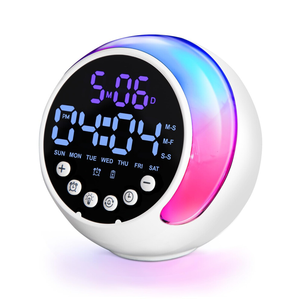 Kids Alarm Clock Digital Display Snooze Function For Bedroom Compact Size